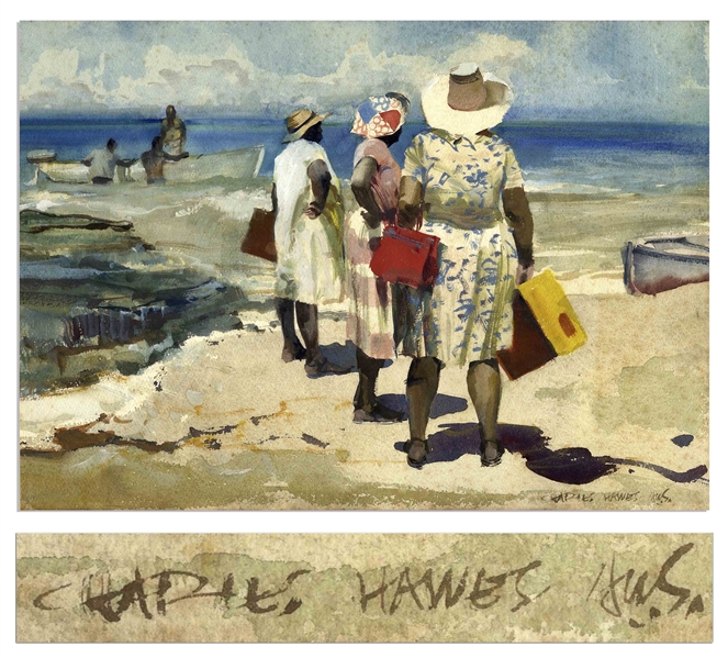 Charles Hawes Watercolor Entitled ''Saturday Morning''